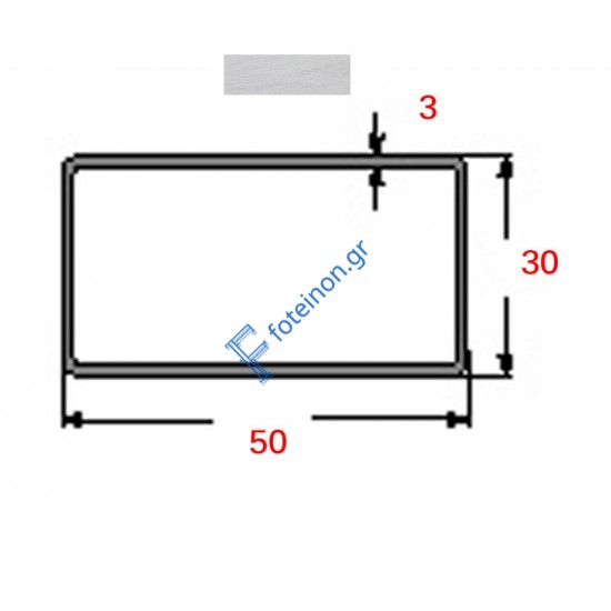 Κοιλοδοκός 50x30x3mm Γαλβανιζέ 6m