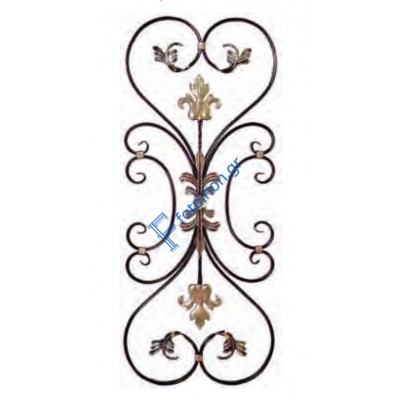 Διακοσμητικό μοτίφ σιδήρου κωδ.(5/64) 16x8 για κάγκελα/περίφραξη