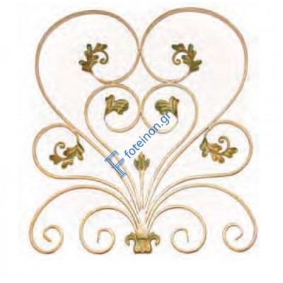 Διακοσμητικό μοτίφ σιδήρου κωδ.(6/60) 16x8 για κάγκελα/περίφραξη