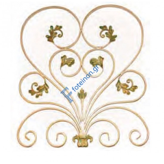 Διακοσμητικό μοτίφ σιδήρου κωδ.(6/60) 16x8 για κάγκελα/περίφραξη