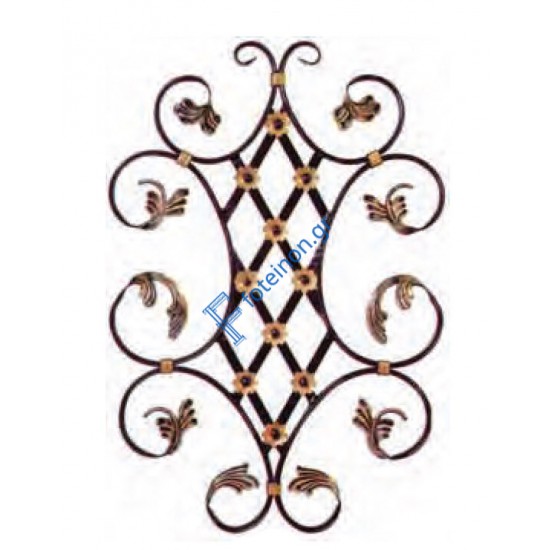 Διακοσμητικό μοτίφ σιδήρου κωδ.(6/64) 16x8 για κάγκελα/περίφραξη