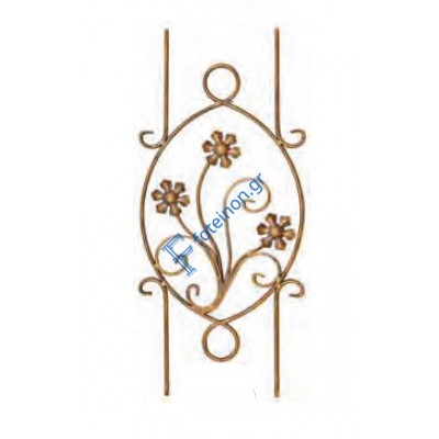 Διακοσμητικό μοτίφ σιδήρου κωδ.(7/60) 14x8 για κάγκελα/περίφραξη