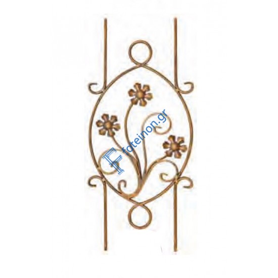 Διακοσμητικό μοτίφ σιδήρου κωδ.(7/60) 14x8 για κάγκελα/περίφραξη