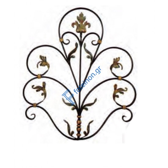 Διακοσμητικό μοτίφ σιδήρου κωδ.(7/65) 16x8 για κάγκελα/περίφραξη