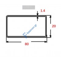 Στραντζαριστό 80x20x1.4mm Γαλβανιζέ ενισχυμένου τύπου 5m
