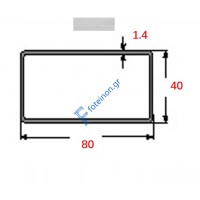 Στραντζαριστό 80x40x1.4mm Γαλβανιζέ ενισχυμένου τύπου 5m