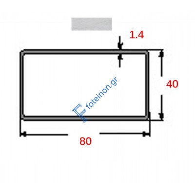 Στραντζαριστό 80x40x1.4mm Γαλβανιζέ ενισχυμένου τύπου 5m