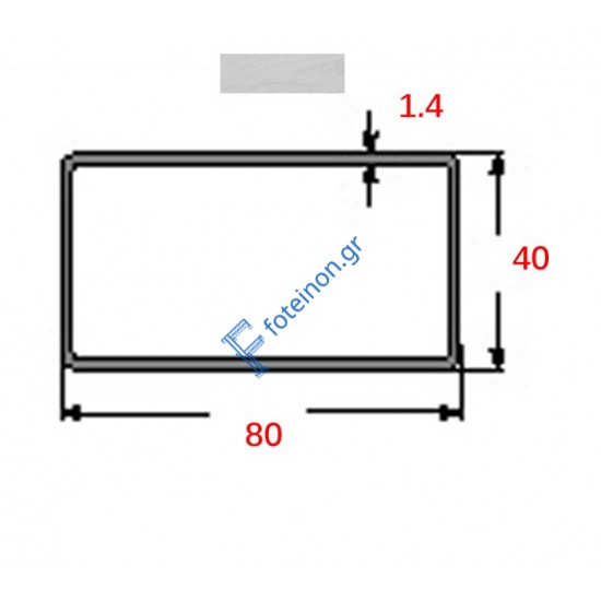 Στραντζαριστό 80x40x1.4mm Γαλβανιζέ ενισχυμένου τύπου 5m