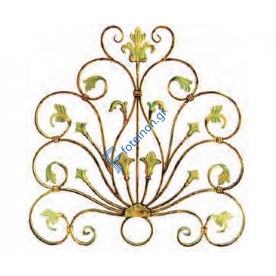Διακοσμητικό μοτίφ σιδήρου κωδ.(8/65) 16x8 για κάγκελα/περίφραξη