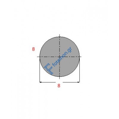 Μασίφ Στρογγυλό Γαλβανιζέ 8x8 6m (Φ8)