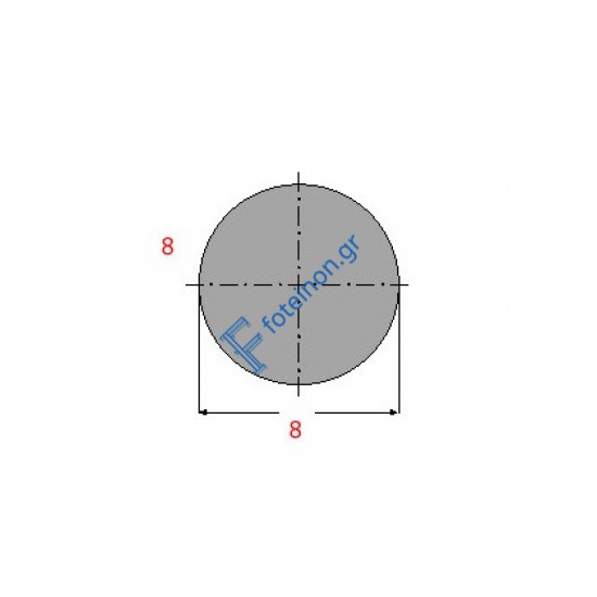 Μασίφ Στρογγυλό Γαλβανιζέ 8x8 6m (Φ8)