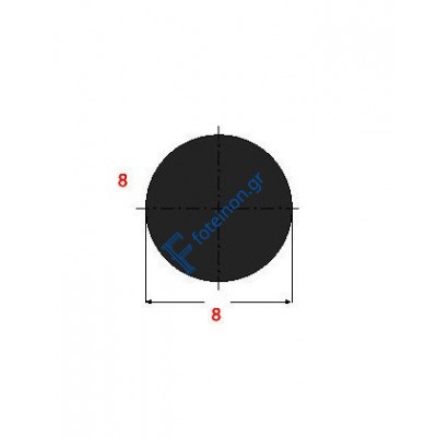 Μασίφ Στρογγυλό Μαύρο 8x8 6m (Φ8)