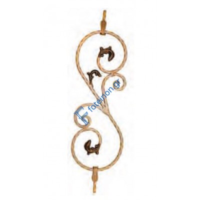 Διακοσμητικό μοτίφ σιδήρου κωδ.(9/61) 12x12 για κάγκελα/περίφραξη