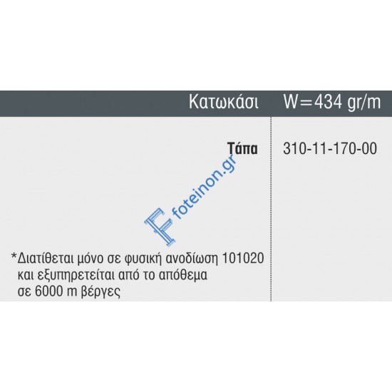 Κατωκάσι M11172 σειράς M11000 Smartia Alumil 6m σε χρώμα λευκό 9016