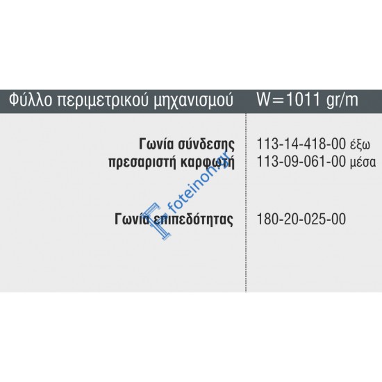 Φύλλo Τζαμιού Περιμετρικού Μηχανισμού M9402 σειράς M9400 Smartia Alumil 6m σε χρώμα λευκό 9016