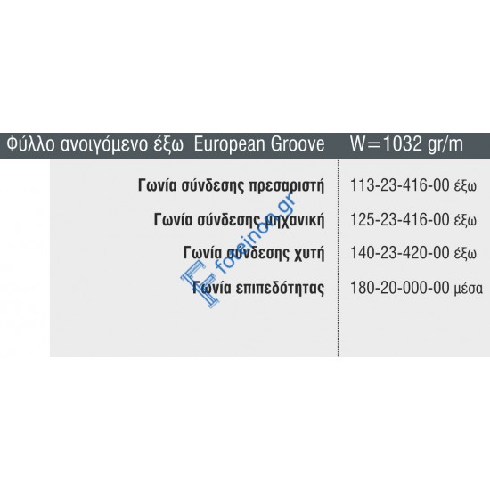 Φύλλο Τζαμιού ανοιγόμενο έξω European Groove M9526 σειράς Μ9400 Comfort Alumil 6m σε χρώμα λευκό 9016