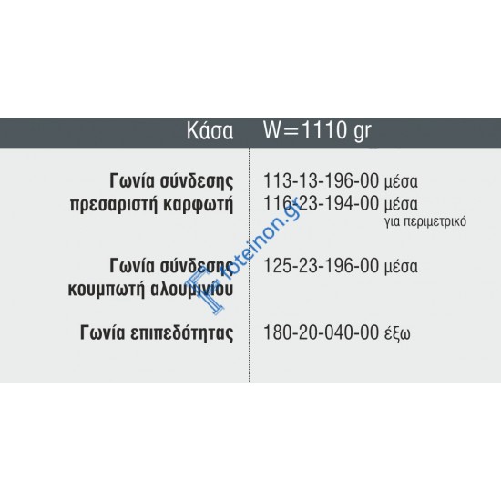 Κάσα M19652 σειράς Μ9660 Smartia Alumil 6m σε χρώμα λευκό 9016