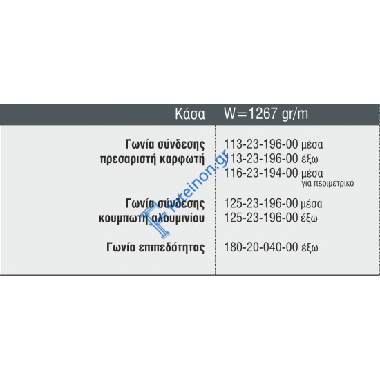 Κάσα M19653 σειράς Μ9660 Smartia Alumil 6m σε χρώμα λευκό 9016