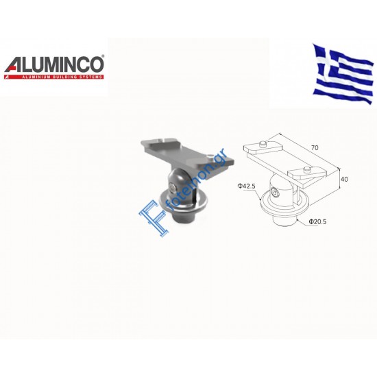 Στήριγμα κουπαστής F50-201 με κολώνα F50-100 (ΣΚΑΛΑ) 4361