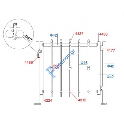 Πόρτα αλουμινίου F50