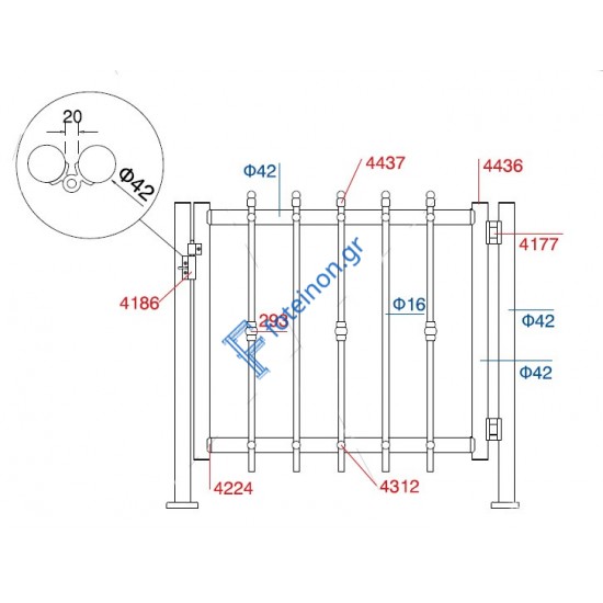 Πόρτα αλουμινίου F50