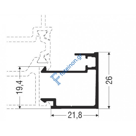 Πηχάκι ίσιο M11453 Smartia Alumil 6m σε χρώμα λευκό 9016
