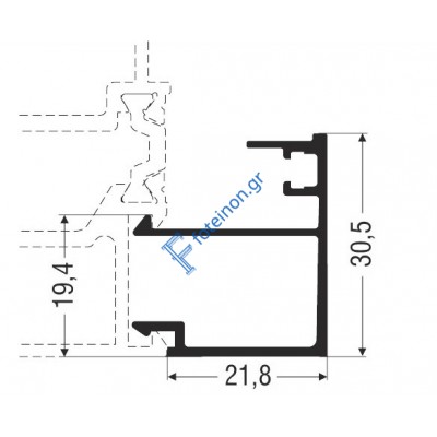 Πηχάκι ίσιο M11454 Smartia Alumil 6m σε χρώμα ανοδίωση 101020
