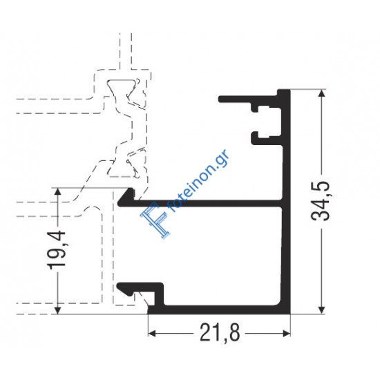 Πηχάκι ίσιο M15110 Alumil 6m σε χρώμα λευκό 9016