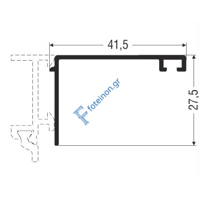 Αρμοκάλυπτρο ίσιο M6041 Alumil 6m σε χρώμα λευκό 9016