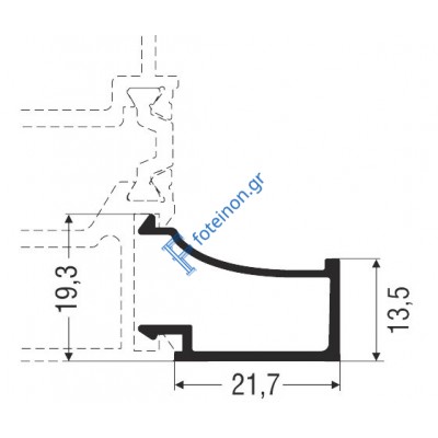 Πηχάκι ίσιο M9312 Comfort Alumil 6m σε χρώμα λευκό 9016