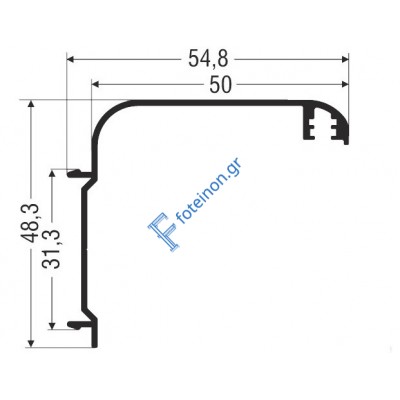Αρμοκάλυπτρο M9416 Alumil 6m σε χρώμα καφέ 8014
