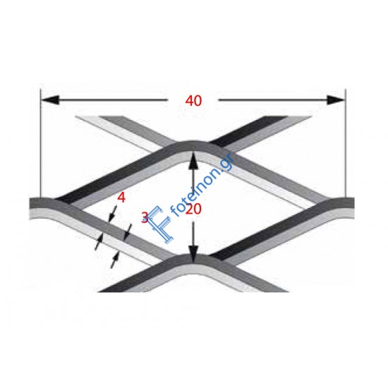 Λαμαρίνα Σιδήρου κωδ.(P40) Μέταλ Ντεπλουαγέ 1000x2000x3mm Ρόμβος (τιμή/m2)