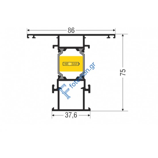Ταυ φύλλων S67566 σειράς S67 Smartia Alumil 4,7m σε χρώμα λευκό 9016