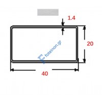 Στραντζαριστό 40x20x1.4mm Γαλβανιζέ ενισχυμένου τύπου 5m