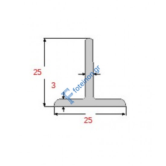 Ταύ Γαλβανιζέ 25x25x3mm 6m