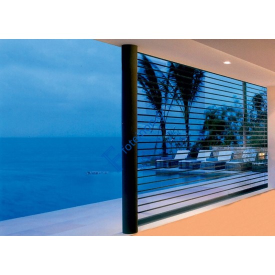 Ρολό διάφανο πολυκαρμπονικό,άθραυστο με τζαμάκια ή μονοκόμματο με άξονα Φ60