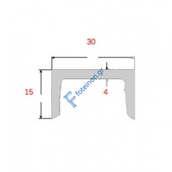 Πι UPN γαλβανιζε 30x15x4mm 6m