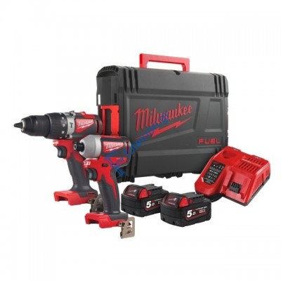 Σετ Milwaukee M18 BLPP2A2-502X 18V Κρουστικό Δραπανοκατσάβιδο M18 και Παλμικό κατσαβίδι 1/4 με 2 μπαταρίες λιθίου 5.0 Ah σε βαλίτσα (4933464522)