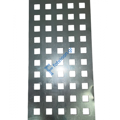 Λαμαρίνα Διάτρητη Μαύρη με τετράγωνη τρύπα 20Χ20mm 1000x2000x1.5mm (τιμή φύλλου)