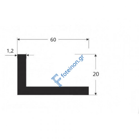 Γωνία G60x20x1.2  Καφέ 8014 6m