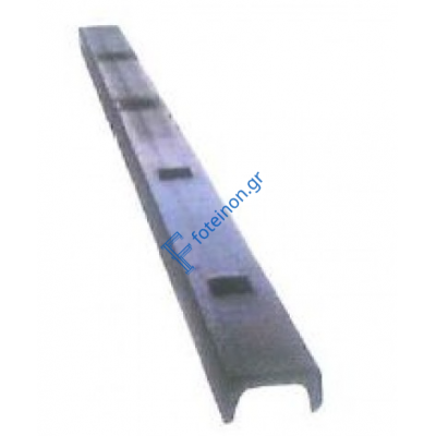 Πι μαύρο 30x15 διάτρητο με τετράγωνη τρύπα 14x14 μήκος 6μ.