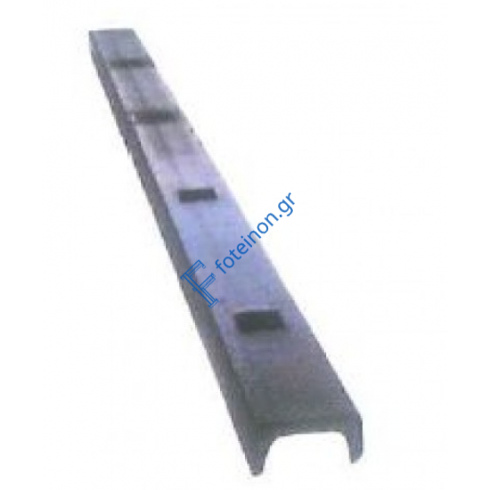 Πι γαλβανιζέ 30x15 διάτρητο με τετράγωνη τρύπα 14x14 μήκος 6μ.