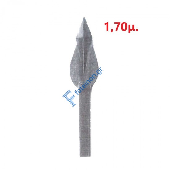 Λόγχη-φλόγα (ρόμβος) σιδήρου για περίφραξη  14x14 τετράγωνο 1,70μ.