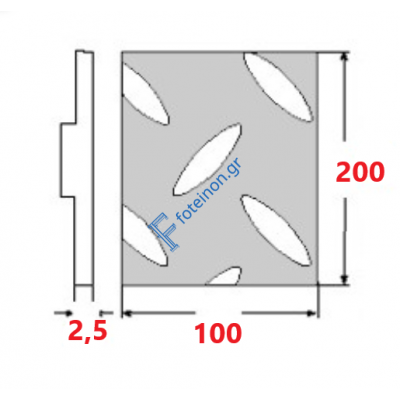 Λαμαρίνα Κριθαράκι Σιδήρου Γαλβανιζέ 1000x2000x2.5mm