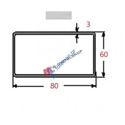 Κοιλοδοκός 80x60x3mm Γαλβανιζέ 6m