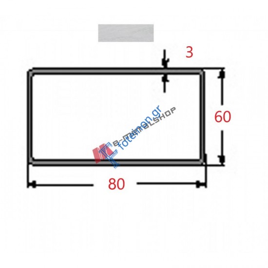 Κοιλοδοκός 80x60x3mm Γαλβανιζέ 6m