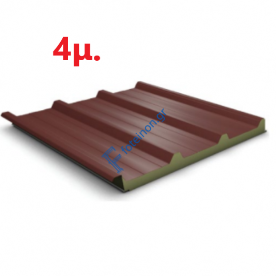 Πάνελ οροφής τραπεζοειδές EASYPANEL χρώμα κόκκινο RAL 3003 πάχος 40mm, μήκος 4μ.