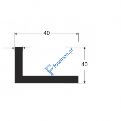 Γωνία αλουμινίου G40x40x1.2 άβαφη 5m
