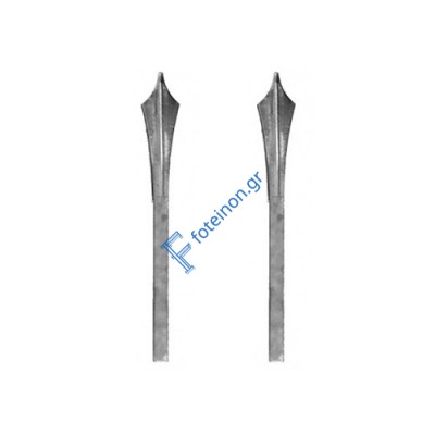 Λόγχη σιδήρου απλή (ίσια) για περίφραξη 14x14 τετράγωνο 
