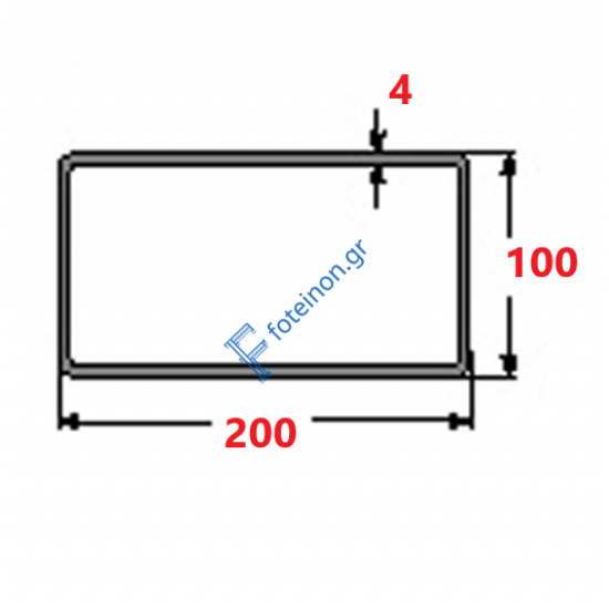 Κοιλοδοκός 200x100x4mm Μαύρος 6m